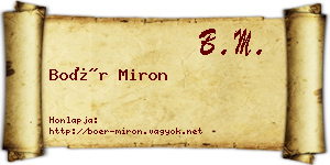 Boér Miron névjegykártya